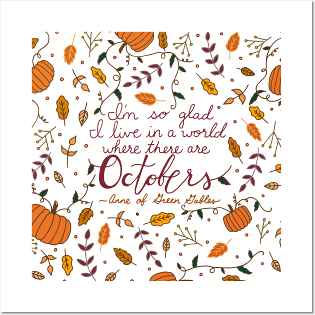 October | Fall | Autumn | Quote | Typography Wall Art by HLeslie Design